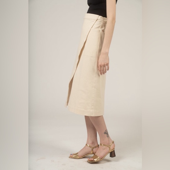 NWT Micaela Greg Natural Denim Wrap Skirt - Picture 7 of 16